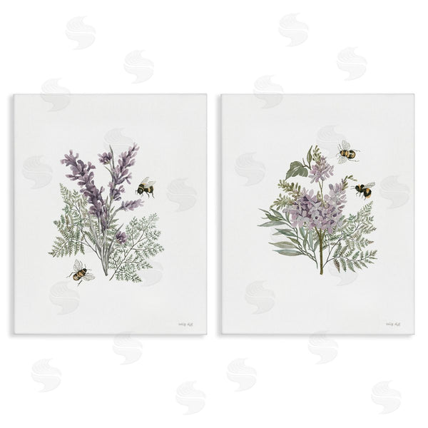 stupell industries Cindy Jacobs | Purple Floral Ferns Bees Wall Art