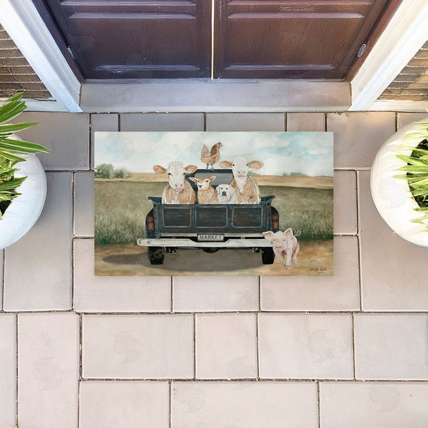 Stupell Industries Cindy Jacobs | Ready For A Ride Animals Non-Woven Door Mat