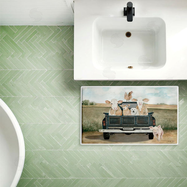 Stupell Industries Cindy Jacobs | Ready For A Ride Animals Plush Bath Mat