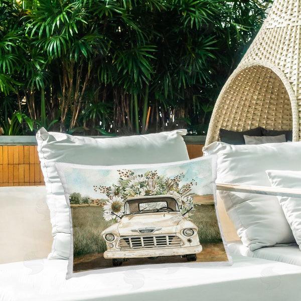 Stupell Industries Cindy Jacobs | Retro Country Flowers Delivery Throw Pillow