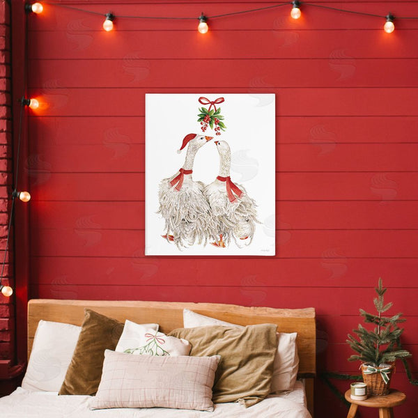 Stupell Industries Cindy Jacobs | Romantic Geese Under Mistletoe