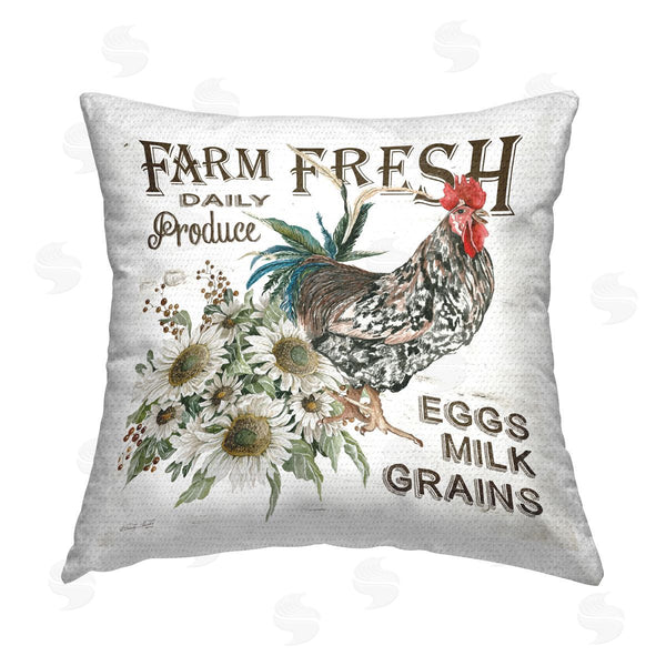 Stupell Industries Cindy Jacobs | Rustic Farm Fresh Production Printed Throw Pillow