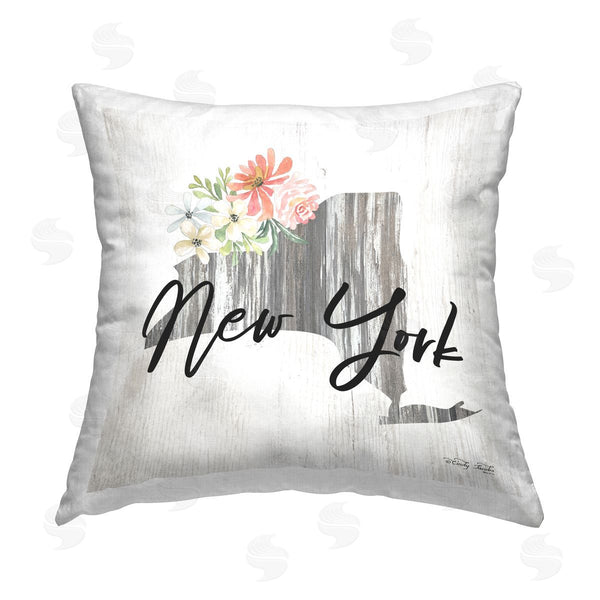 stupell industries Cindy Jacobs | Rustic New York Florals Printed Throw Pillow