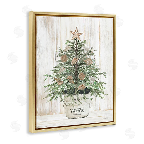 Stupell Industries Cindy Jacobs | Rustic Seashell Christmas Tree