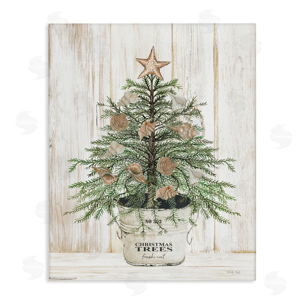 stupell industries Cindy Jacobs | Rustic Seashell Christmas Tree