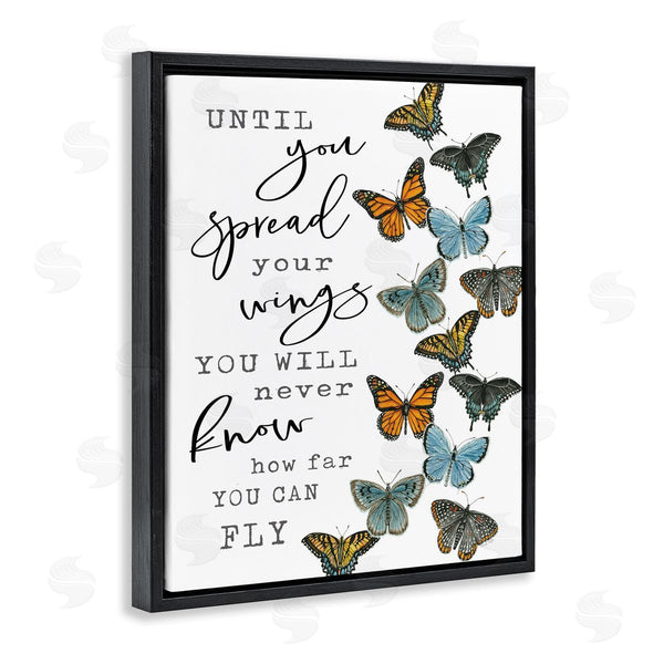 Stupell Industries Cindy Jacobs | Spread Your Wings Encouraging Butterflies Motivational Quote Wall Art