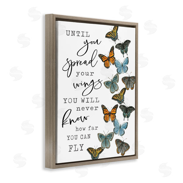 Stupell Industries Cindy Jacobs | Spread Your Wings Encouraging Butterflies Motivational Quote Wall Art