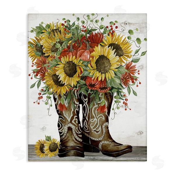 stupell industries Cindy Jacobs | Sunflowers in Western Boots