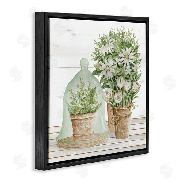 Stupell Industries Cindy Jacobs | Traditional Country Floral Tabletop Still Life Plant Cloche Wall Art