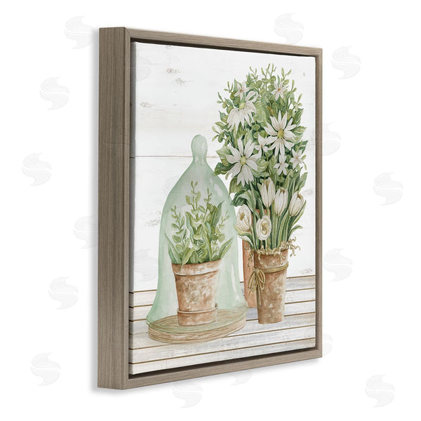 Stupell Industries Cindy Jacobs | Traditional Country Floral Tabletop Still Life Plant Cloche Wall Art