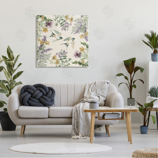 Stupell Industries Cindy Jacobs | Two Birds Cottage Floral Herbs Wall Art