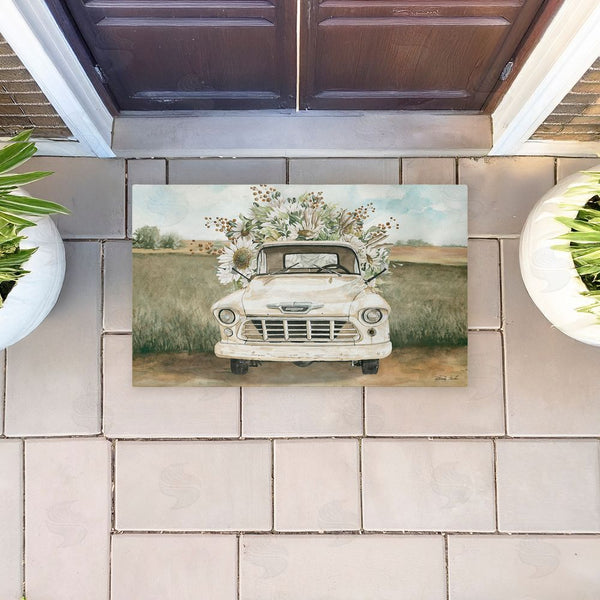 Stupell Industries Cindy Jacobs | Vintage Flower Delivery Non-Woven Door Mat