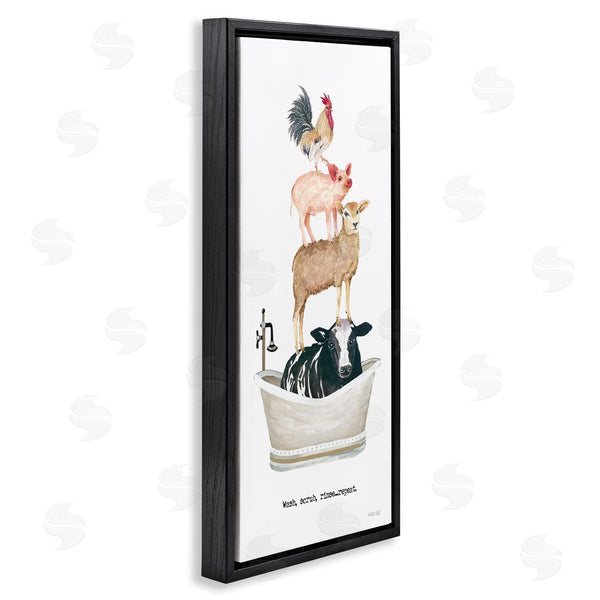 Stupell Industries Cindy Jacobs | Wash Scrub Rinse Animals Wall Art