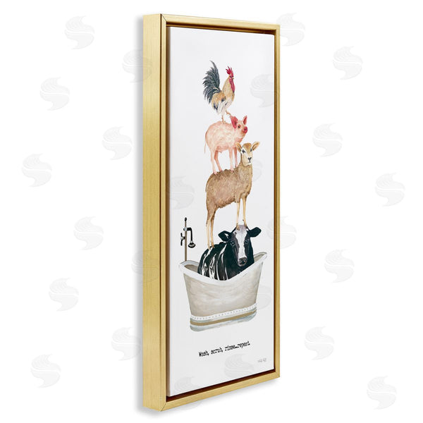 Stupell Industries Cindy Jacobs | Wash Scrub Rinse Animals Wall Art