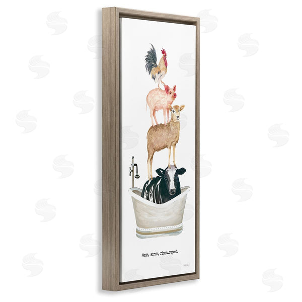 Stupell Industries Cindy Jacobs | Wash Scrub Rinse Animals Wall Art