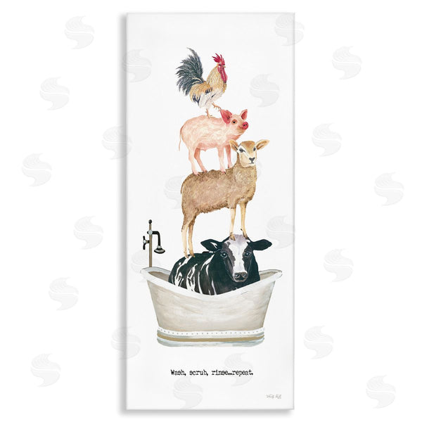 stupell industries Cindy Jacobs | Wash Scrub Rinse Animals Wall Art