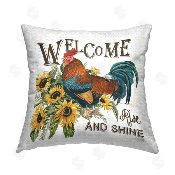 Stupell Industries Cindy Jacobs | Welcome Rise & Shine Hen Printed Throw Pillow