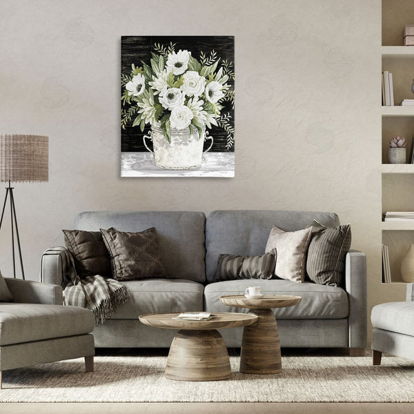 Stupell Industries Cindy Jacobs | White Flowers Country Tin Wall Art