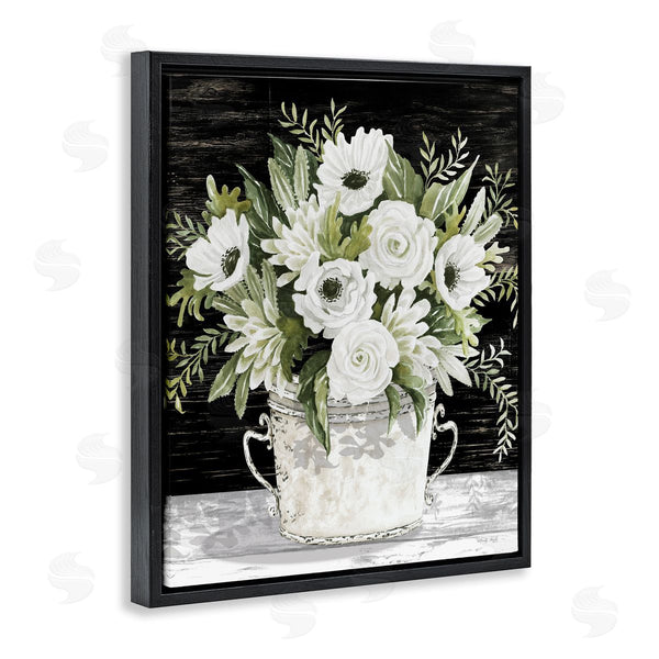Stupell Industries Cindy Jacobs | White Flowers Country Tin Wall Art