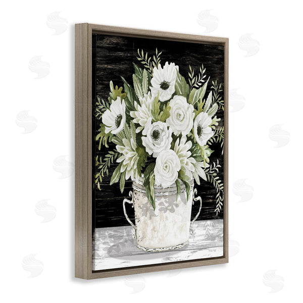 Stupell Industries Cindy Jacobs | White Flowers Country Tin Wall Art
