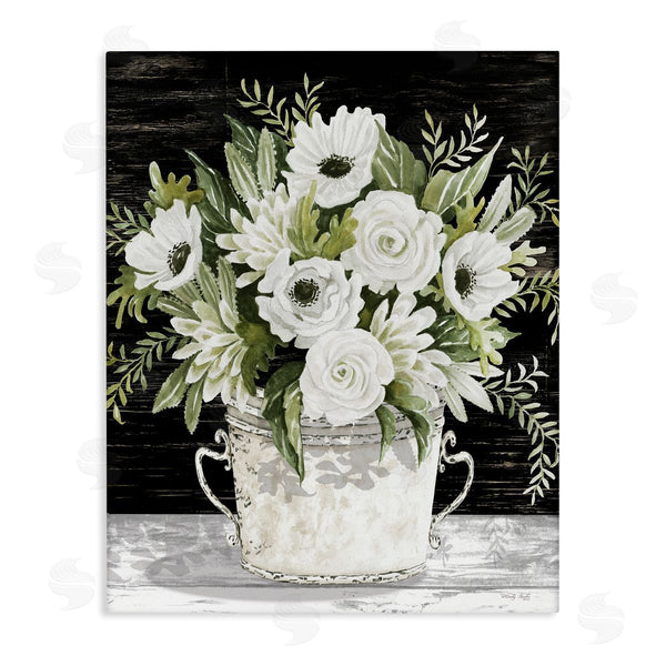 stupell industries Cindy Jacobs | White Flowers Country Tin Wall Art