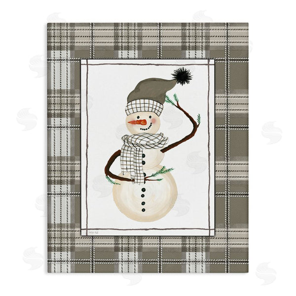 stupell industries Cindy Jacobs | Winter Snowman Green Plaid