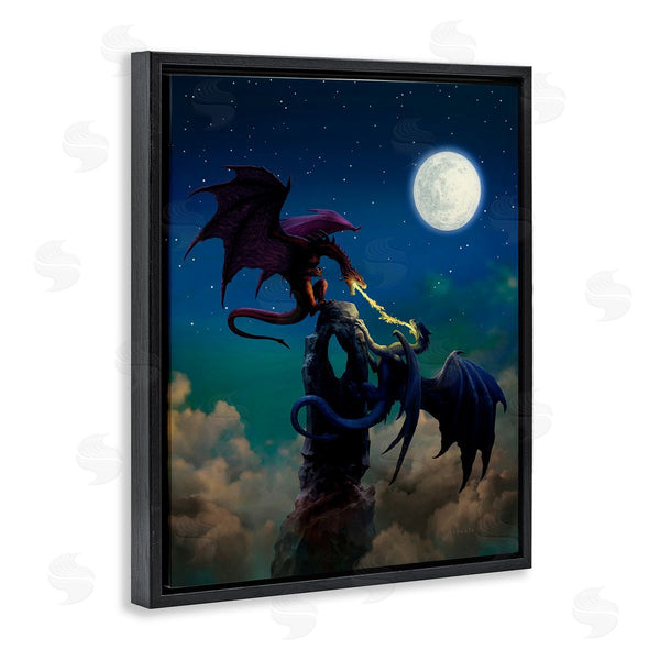Stupell Industries Ciruelo | Battling Dragons At Night Wall Art