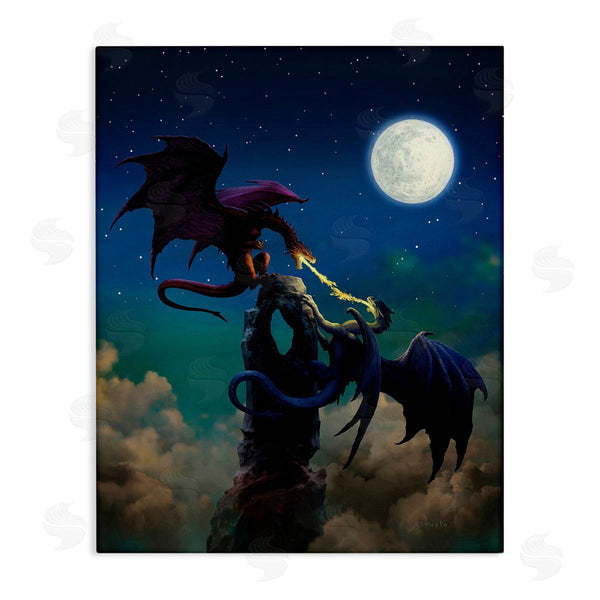 stupell industries Ciruelo | Battling Dragons at Night Wall Art