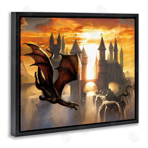 Stupell Industries Ciruelo | Dragon & Castle Waterfall Wall Art