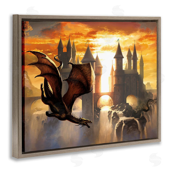 Stupell Industries Ciruelo | Dragon & Castle Waterfall Wall Art
