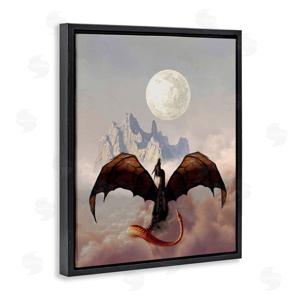 Stupell Industries Ciruelo | Dragon & Full Moon Wall Art