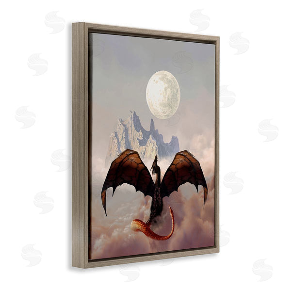 Stupell Industries Ciruelo | Dragon & Full Moon Wall Art