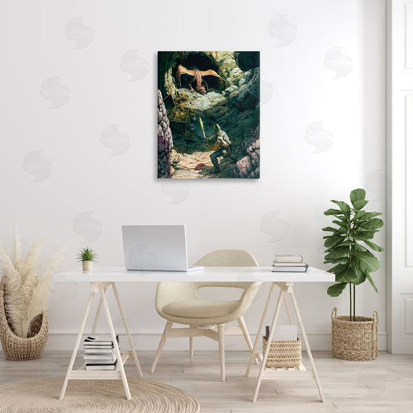 Stupell Industries Ciruelo | Dragon & Knight Battle Wall Art