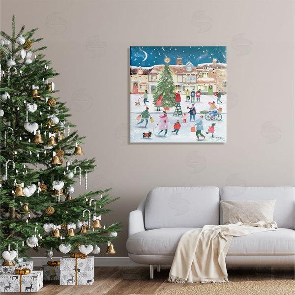 Stupell Industries Clair Rossiter | Christmas Tree Town Scene Wall Art
