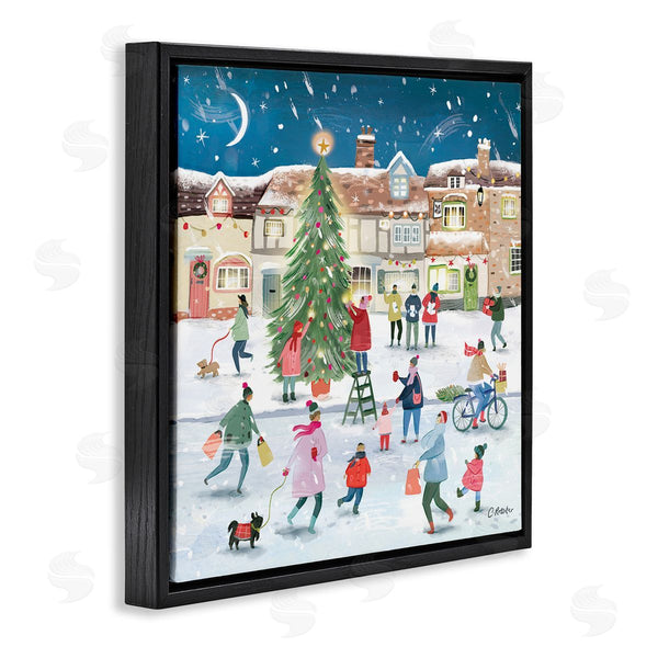 Stupell Industries Clair Rossiter | Christmas Tree Town Scene Wall Art