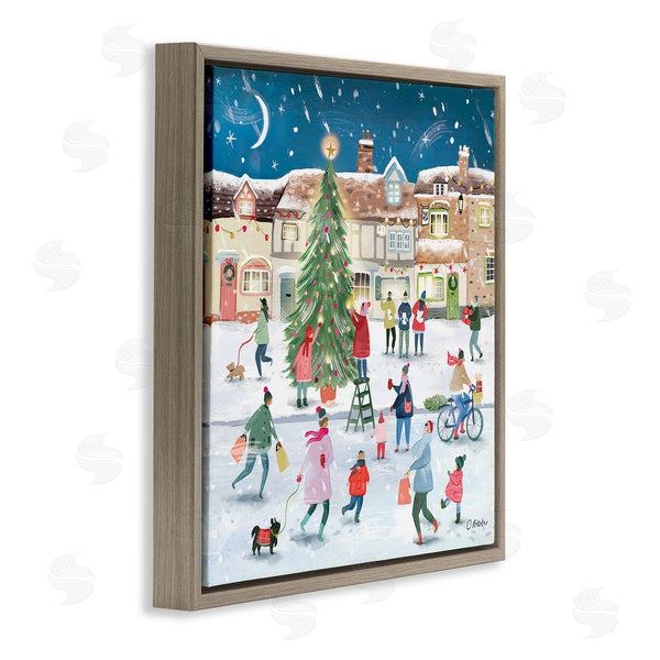 Stupell Industries Clair Rossiter | Christmas Tree Town Scene Wall Art