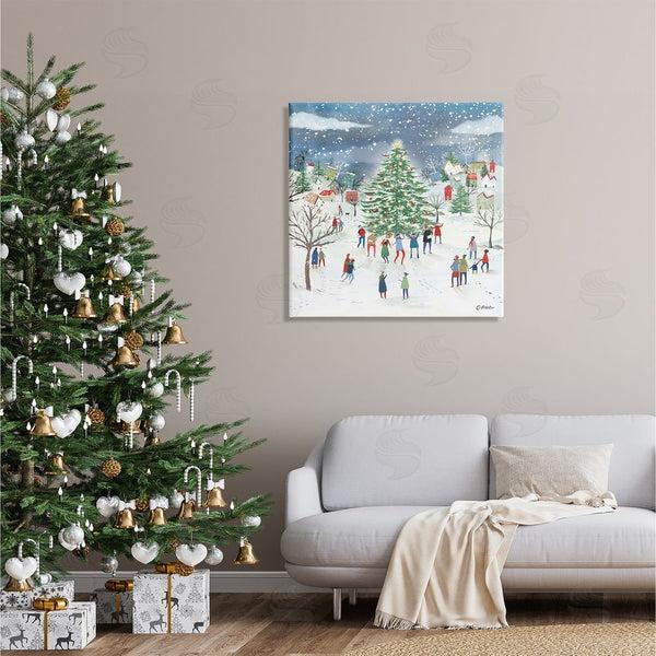 Stupell Industries Clair Rossiter | Town Christmas Tree Celebration Wall Art