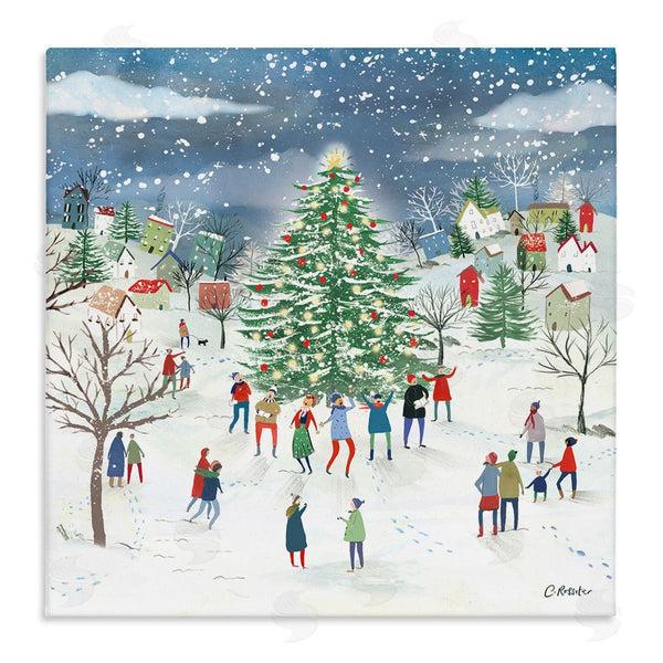 stupell industries Clair Rossiter | Town Christmas Tree Celebration Wall Art