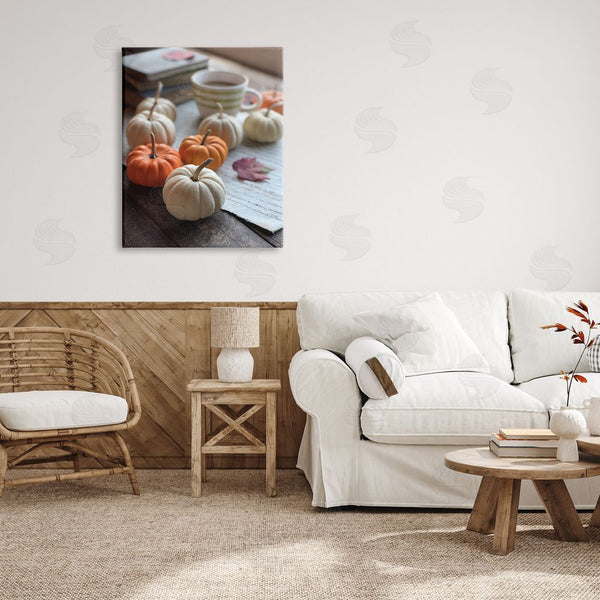 Stupell Industries Claire Brocato | Cozy Pumpkins Scattered Leaves Coffee Mug Photography Wall Art