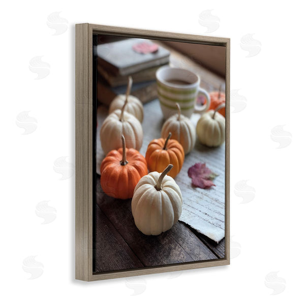 Stupell Industries Claire Brocato | Cozy Pumpkins Scattered Leaves Coffee Mug Photography Wall Art