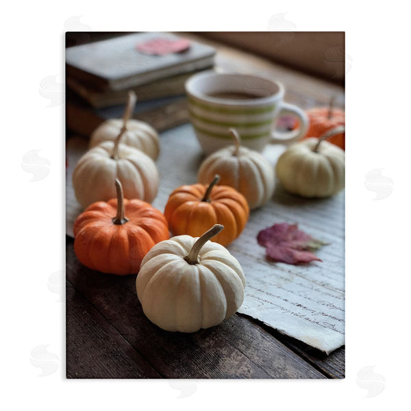 stupell industries Claire Brocato | Cozy Pumpkins Scattered Leaves Coffee Mug Photography Wall Art