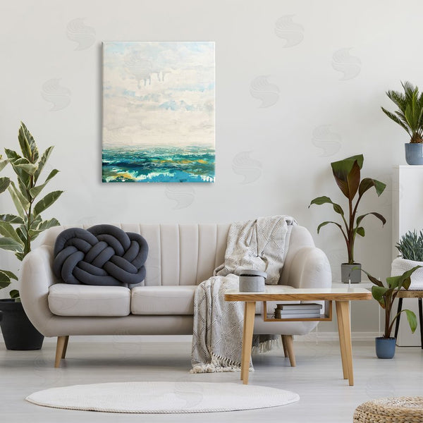 Stupell Industries Claire Cormany | Abstract Aerial Landscape Fluffy Clouds Distant Fields Wall Art