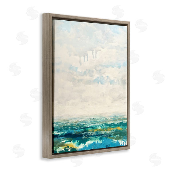 Stupell Industries Claire Cormany | Abstract Aerial Landscape Fluffy Clouds Distant Fields Wall Art