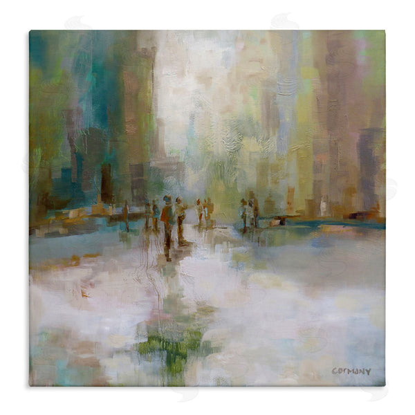 stupell industries Claire Cormany | Impressionist Cityscape Painting Abstract People Street Design Wall Art