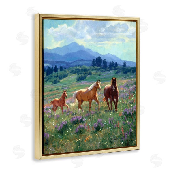 Stupell Industries Claire Goldrick | Beautiful Mountain Valley Horses