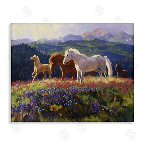 stupell industries Claire Goldrick | Charming Mountain Valley Horses