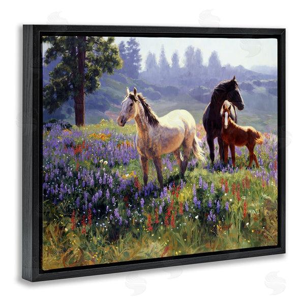 Stupell Industries Claire Goldrick | Horse Family In Charming Meadow