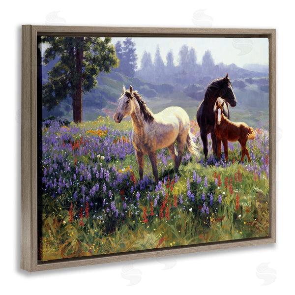 Stupell Industries Claire Goldrick | Horse Family In Charming Meadow
