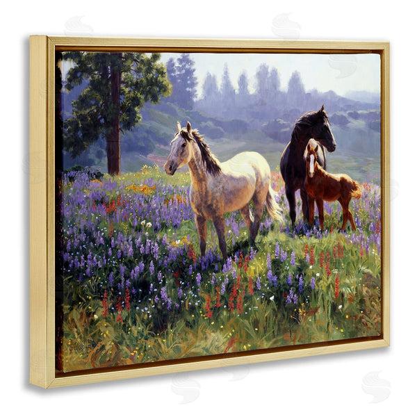 Stupell Industries Claire Goldrick | Horse Family In Charming Meadow
