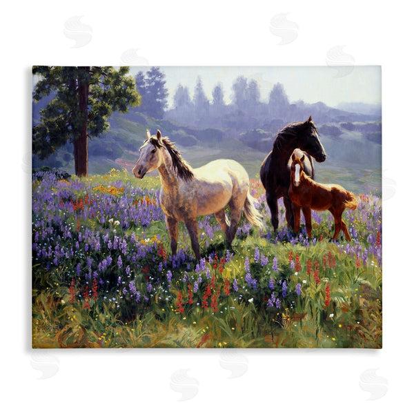 stupell industries Claire Goldrick | Horse Family in Charming Meadow